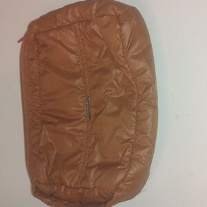 Anorak Burnt Orange Puffy Travel Toiletry Bag Pouch zipper lightweight‎